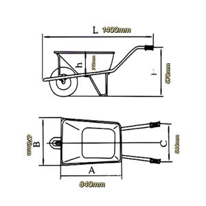 Industriële Kruiwagen Nominaal Vermogen 150Kg - Product Image 4