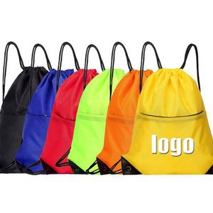 Sacs à dos promotionnels imperméables en polyester, sacs personnalisés, sacs à dos de sport avec cordon de serrage - Product Image 1