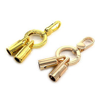 Vente en gros de mousquetons pivotants en métal HPB443 avec anneaux à ressort et doubles extrémités de cordon, accessoires de quincaillerie pour sacs en alliage de zinc