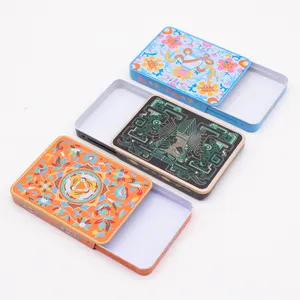 Caja metálica rectangular CR con tapa deslizante, apta para alimentos, estuche cuadrado de hojalata, herramienta de embalaje metálico, regalo, caja de hojalata para mentas, pastillas, dulces, acuarelas - Product Image 1