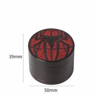Broyeur à herbes manuel en zinc 50 mm, personnalisable avec logo, broyeur à herbes en métal Spider, broyeur à herbes portable pour fumer