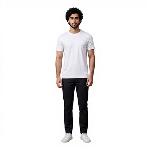 T-shirt décontracté à manches courtes personnalisé avec logo OEM pour hommes et femmes, en coton à fibres longues, respirant, coupe régulière, anti-salissures - Product Image 1