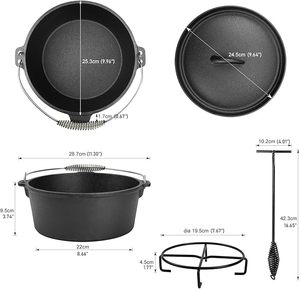 Geling khéo léo sản xuất gang osfe cảm ứng nồi đồ nấu nướng nhà bếp thiết lập thời trang màu đen nấu ăn thiết bị Chảo thiết lập - Product Image 2