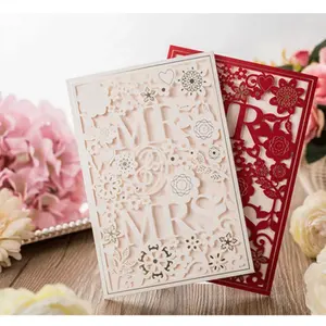 Groothandelsprijs Bruiloft Uitnodiging Kaarten Aangepaste Wenskaart Afdrukken Luxe Wenskaart Envelop