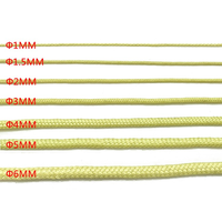 Tali Aramid Tahan Api Kekuatan Tinggi 4mm-10mm, Tali Kepang Tahan Panas untuk Rigging Kelautan, Tendon Lengan Robot