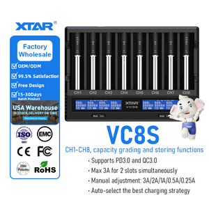 <span class=keywords><strong>Cargador</strong></span> <span class=keywords><strong>de</strong></span> Baterías XTAR VC8 3.7V 1.2V con Función <span class=keywords><strong>de</strong></span> Protección Múltiple para una Carga Segura <span class=keywords><strong>de</strong></span> Baterías Li-ion/<span class=keywords><strong>Ni</strong></span>-<span class=keywords><strong>MH</strong></span>/<span class=keywords><strong>Ni</strong></span>-CD 18650 con Pantalla LCD - Product Image 1