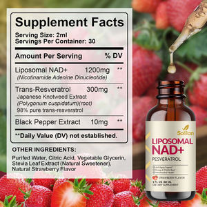 Vente en gros de suppléments pour la croissance des cheveux NAD + liposomal, antioxydants liquides oraux aromatisés à la fraise adultes hommes femmes Solilan - Product Image 3