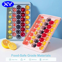Moule à glaçons personnalisé en plastique avec cuillère, kit de fabrication de glaçons, bac à glaçons en silicone souple à démoulage facile avec couvercle