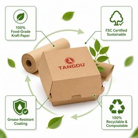 Boîte à hamburger en papier personnalisée avec logo, écologique et jetable, pour l'emballage de restauration rapide