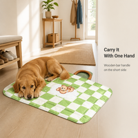 Coussin pour animaux de compagnie en tissu Oxford imperméable, pliable, léger, portable, à motif à carreaux, toutes saisons