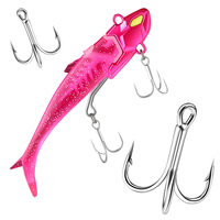 Umpan Pancing Bercahaya Multi Ukuran 2pcs/kotak, Umpan Pancing Silikon Swimbait, Umpan Lunak Ekor Garpu Kepala Timbal dengan Jig, Umpan Buatan
