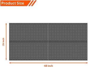 Panel Dinding Pegboard Baja Paduan Tugas Berat Berlubang Tahan Karat Dilapisi Bubuk untuk Penyimpanan Garasi Gudang (1 Buah) - Product Image 3