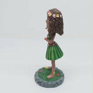 Figurine en résine souvenir tête de pompon personnalisée en résine, fille <span class=keywords><strong>hawaïenne</strong></span> <span class=keywords><strong>danseuse</strong></span> à bulles - Product Image 5