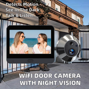 Kamera Pintu WiFi 2.4G, Lubang Intip Pintu dengan Penglihatan Malam, Monitor Sudut Lebar, Kamera Pengintai Lubang Intip, Bel Pintu - Product Image 3