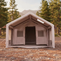 Tente gonflable de luxe en gros, 2 chambres, tente de glamping, 3000 mm, imperméable, en Oxford durable, pour camping familial en extérieur