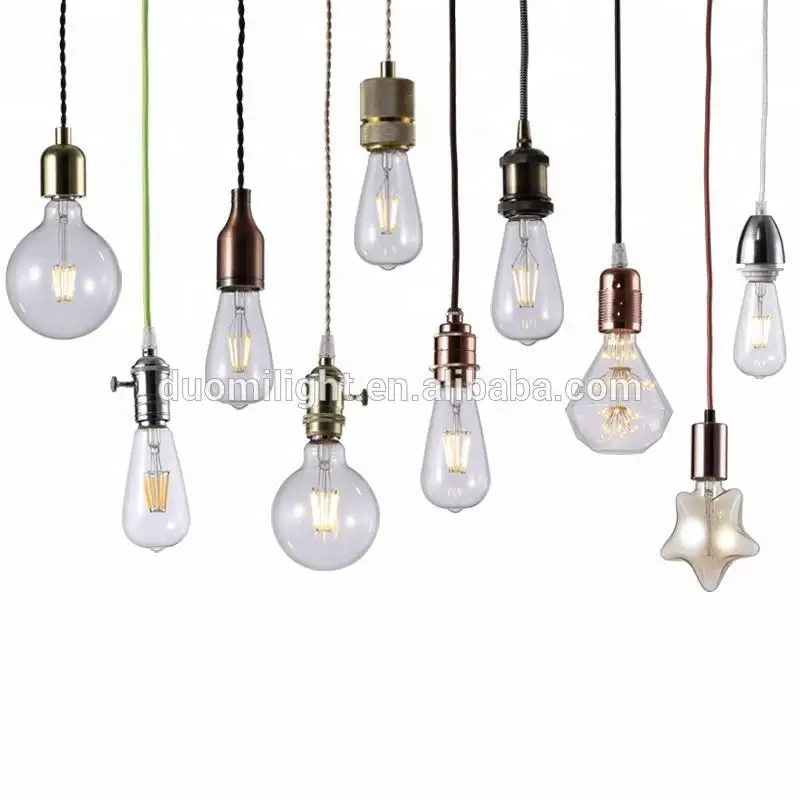 Dudukan lampu liontin DIY kreatif, E27 Edison, pemegang lampu