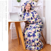 Sac de couchage d'hiver pour adulte, ultra-léger, en duvet, style enveloppe, épaissi, chaud, en nylon, extensible, pour le camping et les siestes.