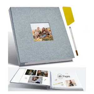 カスタム卸売リネンカバー安全な収納写真と写真結婚フォトアルバム4x6フォトアルバム