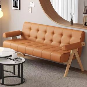Sofá Pequeño Estilo Beige para Sala de Espera de Apartamento, Sillón para Tienda, Sala de Estar, Sofá Doble para Recepción - Product Image 1