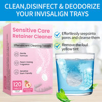 Comprimés Nettoyants pour Prothèses Dentaires et Gouttières Orthodontiques, 120 unités, Solution de Nettoyage pour Retainers Orthodontiques, 4 Tubes, Comprimés Dentaires Portables