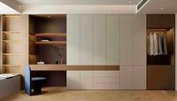 Système de dressing moderne de luxe, armoire minimaliste italienne, éclairage LED, rangement modulaire personnalisé pour chambre et salon, bois MDF