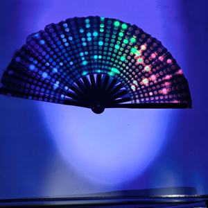 Pour femmes/hommes/Drag Queen - Large Clack Festival Ventilateur à main pliant-Pour EDM, festival de musique, événement, fête, danse, performance - Product Image 4