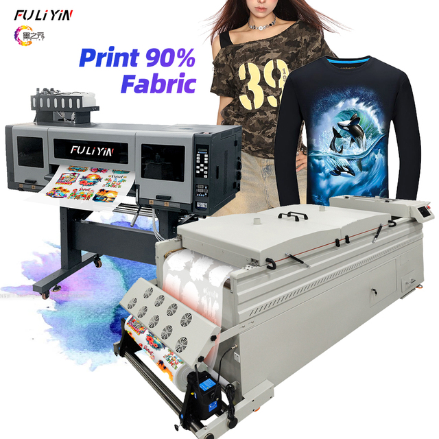 New 6 Heads I3200 60cm DTF Printer with Auto Powder Shaker Supports 500m Film Roll Pigment Ink 1 Year Warranty