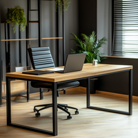 Bureaux de direction minimalistes en bois massif, panneaux robustes et écologiques, poste de travail pour la maison et le bureau