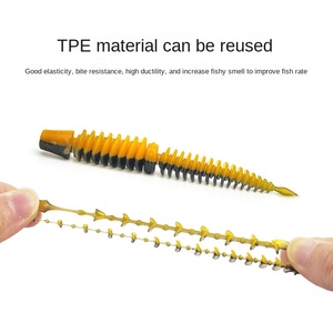 Señuelo de Pesca de Goma TPE Artificial, Imitación de Gusano Flotante de 7 cm, Cebo Suave con Cola de Agua, Color Negro - Product Image 4