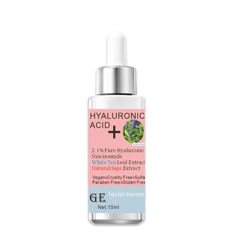 Salvia acido ialuronico siero viso idratante restringere i pori illuminare Lifting rassodante sbiancante Deep Refine cura della pelle 15ml