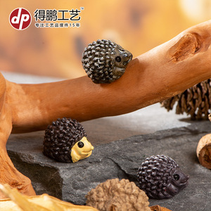 Mini Figuras de Resina de Erizo Gris Claro y Amarillo para Jardín, Adornos de Paisajismo, Decoraciones de Animales Independientes - Product Image 2