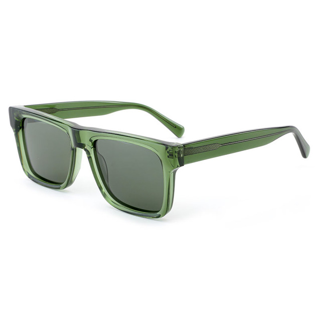 Wholesale Durable Polarized Sunglasses for Men with Square Frames Acetate Sun Glass Custom Logo
