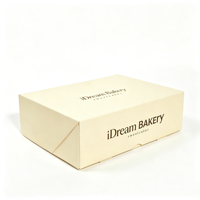 Boîte à gâteaux, biscuits, cookies et beignets pliante en carton beige haut de gamme, personnalisée, en matériaux recyclés, avec doublure en éponge portable et finition mate
