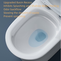 Ensemble de toilettes en céramique blanche monobloc de luxe, design moderne, écologique, garantie 3 ans, siège à poser au sol, cuvette ovale, 1,28 GPF