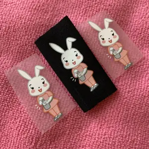 lovely rabbit logo iron on transfer label,baby clothes promotional heat transfer sticker