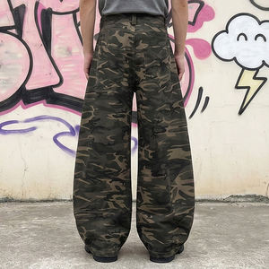 Pantalons sur mesure du fabricant, streetwear, vintage, à jambes larges, pantalons de sport, imprimé camouflage, coupe ample, pantalons cargo baggy pour hommes - Product Image 4