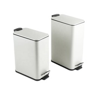 Poubelle rectangulaire 5L 10L pour salle de bain toilette poubelle mince étroite avec seau intérieur en plastique