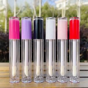 JIE MEI prix d'usine 5ML grande brosse bouteille de brillant à lèvres vente en gros d'huile à lèvres cosmétique tube de teinte pour les lèvres conteneur avec logo personnalisé - Product Image 1