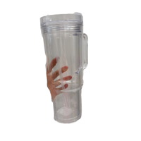 Gobelet isotherme écologique à double paroi de 40 oz avec paille, isolation thermique 0-6 heures, trou pré-percé, couvercle en plastique type globe à neige