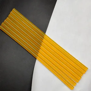Barra de silicone para caixa de embalagem Eva 11 mm 7 mm, barra de cola quente amarela sem desenho