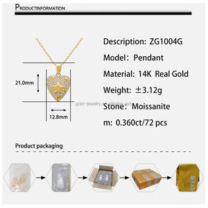 Женское Золотое колье с кулоном из муассанита - Product Image 6
