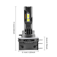 Ampoule LED H15 mini halogène 6500K blanche pour voiture, feux de route et feux de jour, 400 % plus lumineuse que les halogènes, sans erreur Canbus, lot de 2