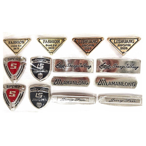 Chất lượng cao tùy chỉnh kim loại quần áo nhãn với Laser Cut Edge Kẽm hợp kim thương hiệu logo thẻ trực tiếp từ Trung Quốc nhà máy - Product Image 1