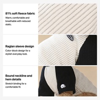 Chemise en molleton raglan pour chien, color block, 81% coton mélangé, XXS-XXL, 1,5-13 kg, assortie à l'homme, logo personnalisé