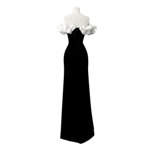 Off The Shoulder Black Mermaid Evening Dress With Ruffle Sleeves Slim Fit For Women - Product Image 5