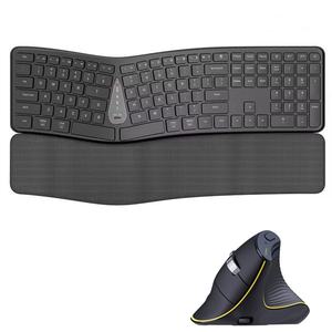 Combo de Teclado y Ratón Inalámbrico Ergonómico JOMAA 2.4G USB de Escritorio, Tamaño Completo con Reposamuñecas, Teclado Recargable Multidispositivo - Product Image 1