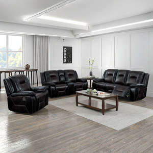 <strong>China</strong> Hot Sale 6 Seater Set 1+2+3 Seat Modern Manual <strong>Sofa</strong> Synthetic Leather Recliner for Living Room Hotel - Product Image 5