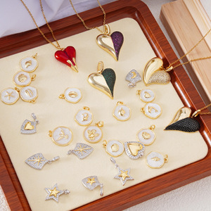 Pearlescent Heart Charms Gold Plated Bezel Setting For Necklace Bracelet Earrings Unisex Everyday Wear - Product Image 1