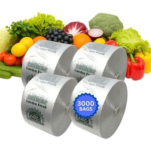 Rouleau de sacs transparents pour produits frais 15x20 8 microns 3000 unités pour le stockage des aliments et des produits d'épicerie - Product Image 1