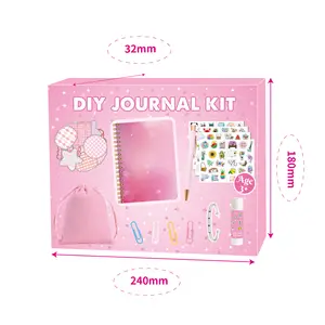 DIY Pink Journal Kit For Girls Scrapbook Kit Diary Supplies Set Birthday Gift Journaling Kit Custom Journals For Girls